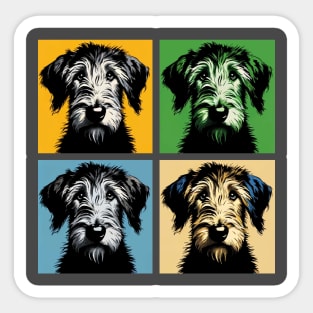 Pop Retro Irish Wolfhound Art - Cute Puppy Sticker
